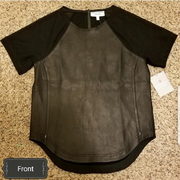 100% Leather ATHLETA Grid Tblk Top - Picture 2 of 5
